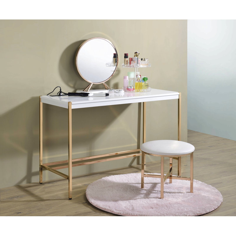 Rectangular Writing Desk With USB Ports