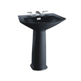 Soiree Vitreous China 28" Pedestal Bathroom Sink with Overflow