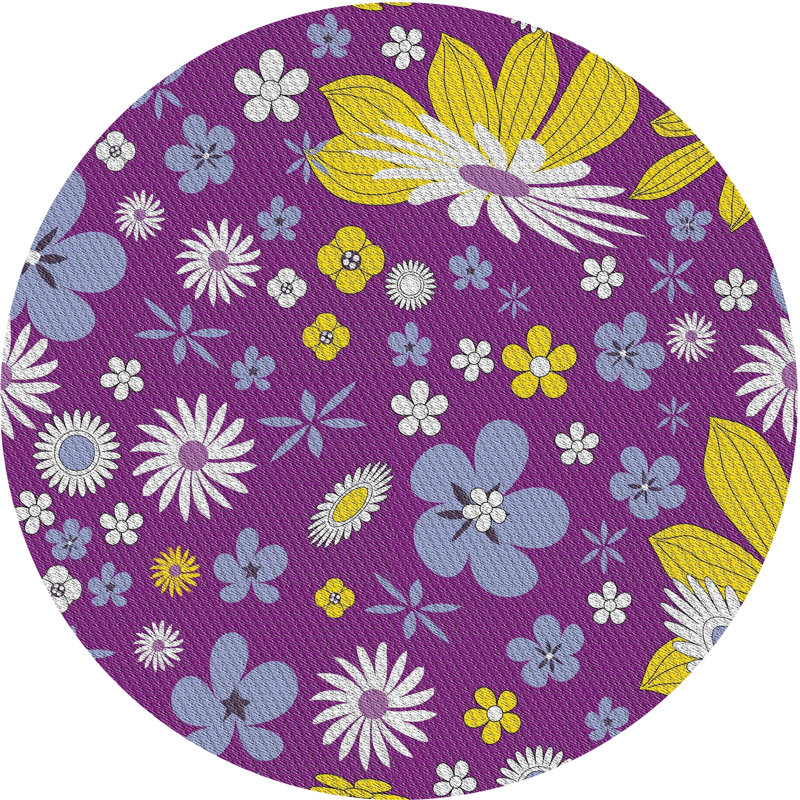 Floral Indoor Rug, Round 4'