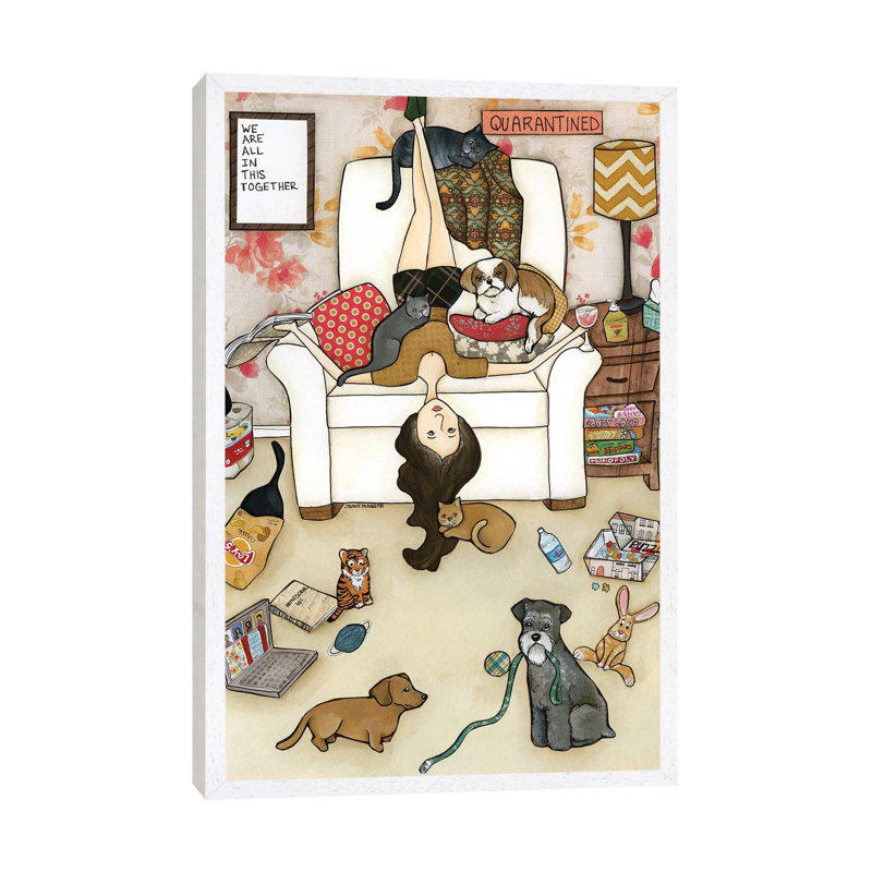 Quarantined by Jamie Morath - Painting on Canvas, 101.6 cm H x 66.04 cm W, White Framed