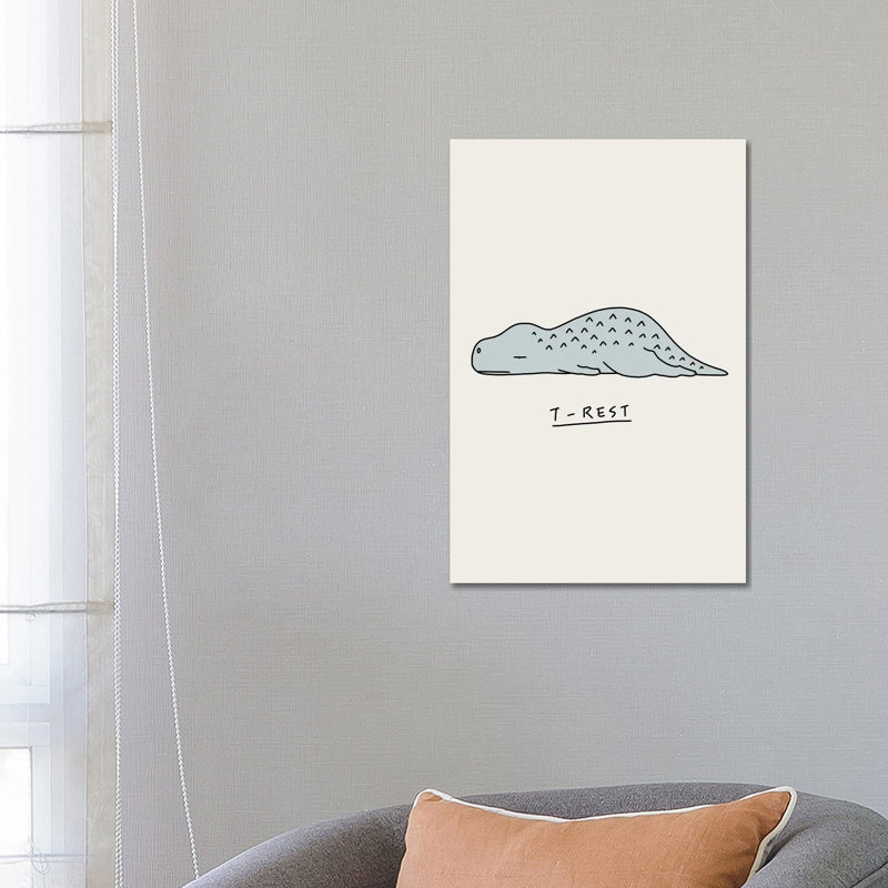 Moody Animals: T-Rex by Lim Heng Swee - Wrapped Canvas Print, 66.04 cm H x 45.72 cm W x 1.91 cm D