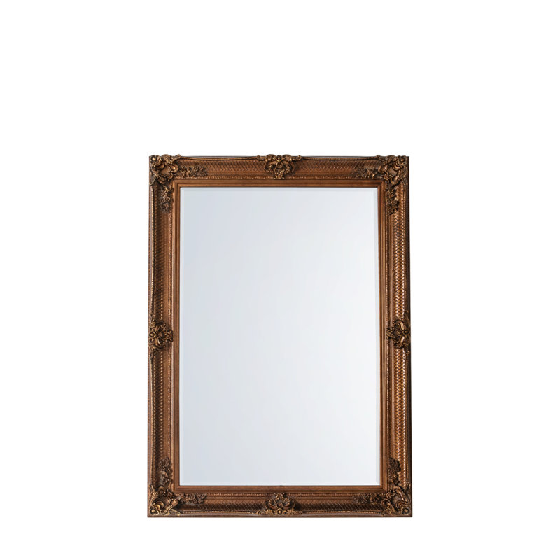 Lindsay Wood Flat Wall Mirror, Gold
