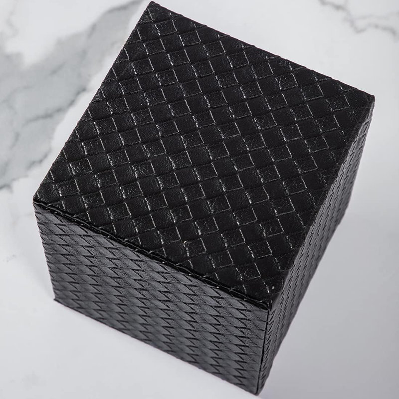 Square PU fabric Tissue Box Cover, Black