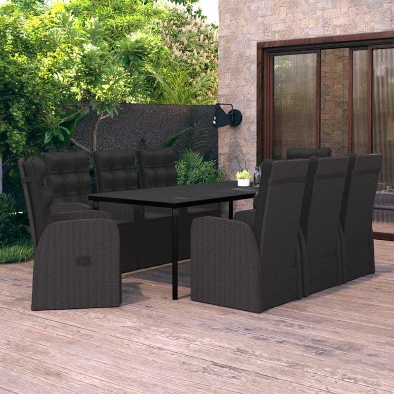  Garden Dining Set Black