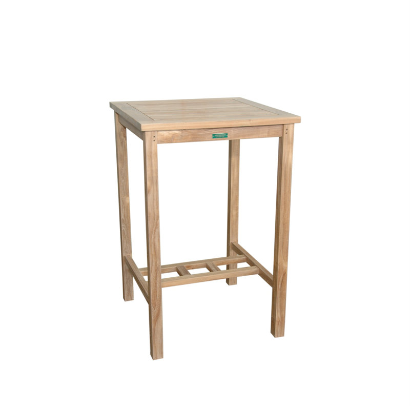 Avalon Natural Teak Outdoor Square Bar Table