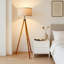 Lampe trépied avec éclairage à DEL à intensité variable et compatible avec les maisons intelligentes, lampe sur pied en bois massif pour le salon, la chambre à coucher et l'éclairage de bureau