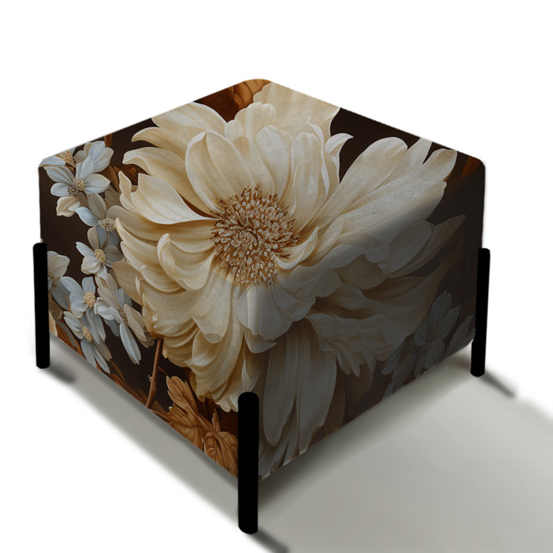 Rustic Brocade Elegance Victorian Pattern - Floral Square Ottoman