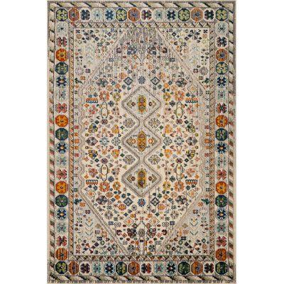  Erline Colorful Bohemian Area Rug