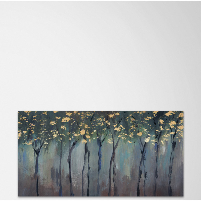 Somber Forest - Wrapped Canvas Painting, 45cm H x 91cm W