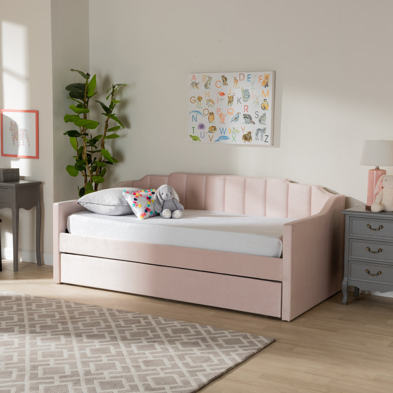 Lit de jour avec couchette Callao, Rose, Simple