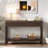 Modern Console Table With Striped Design, 2 Drawers And 2-tier Design-848461327