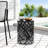 Large Outdoor Metal Side Table, Modern Cylindrical Design With Iron Cut Frame, Floral Pattern, Powder-Coated, No Assembly, Black, 13.45D X 13.45W 18.22H Accent Intriguing Decoration, Powder-Coated-407126842