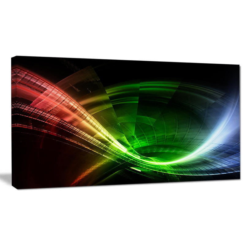 « fractal 3d color tunnel », impression sur toile tendue, H 20 po x l 40 po x P 1po