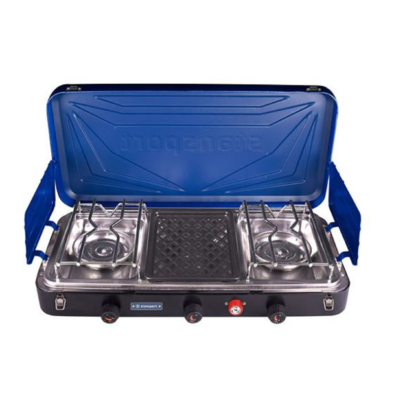 Stainless Steel 3-Burner Portable Gas Camping Stove
