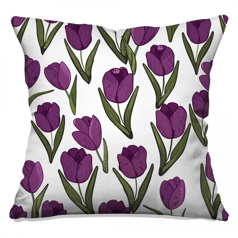 Coussin Tulipes, 18 po x 18 po