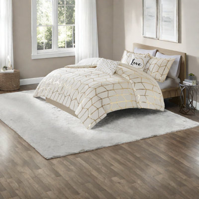 Ensembles de literie pour très grand lit luxueux, mélange de polyester, conception géométrique moderne, parfait pour la décoration intérieure