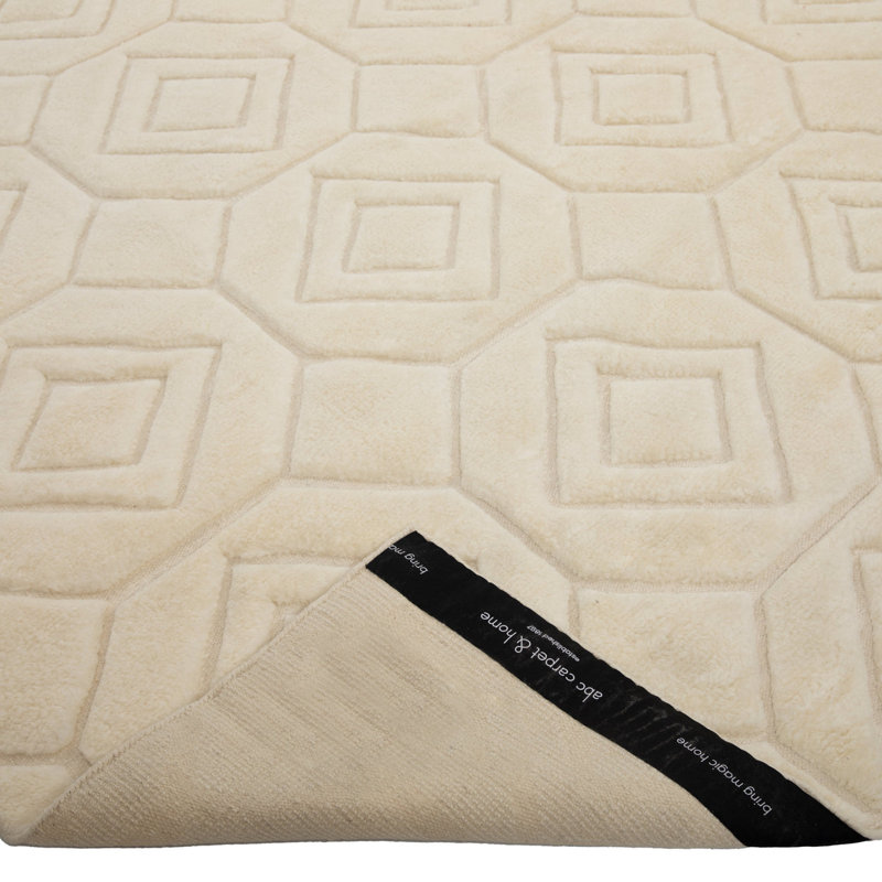 White Moroccan Wool Rug, Rectangle 12' x 15'