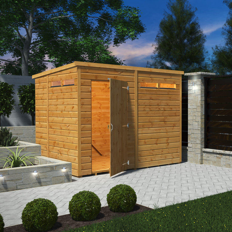 Powersheds 8 x 6ft Timber Tongue & Groove Security Pent Garden Shed
