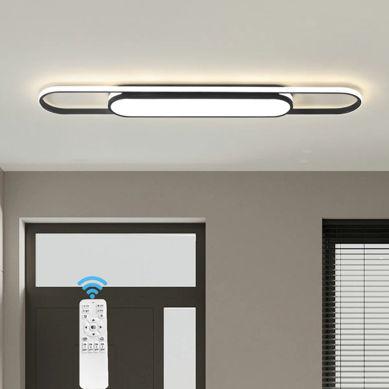 Muscato 1-Light LED Flush Mount, Black, 2.4" H x 43.3" W x 6.9" D