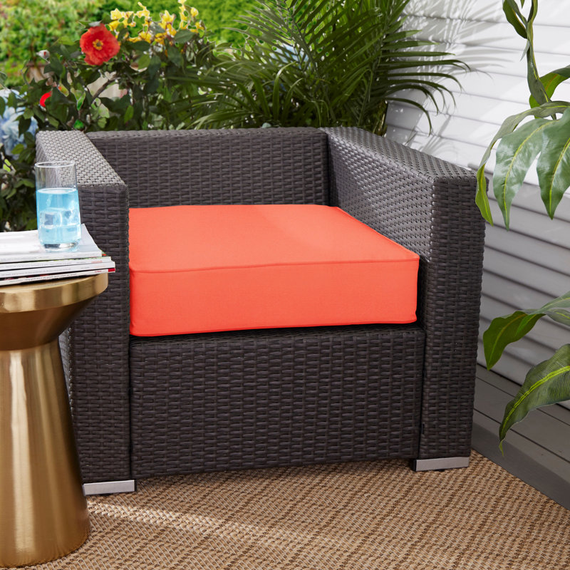 Whelan Indoor/Outdoor Dining Chair Cushion, 5" H x 23" W x 25" D, Coral