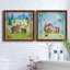 «Woodland Family Bears», ensemble de 2 peintures sur toile encadrées-1848392011-1848392010