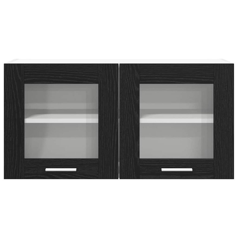 Vidaxl Hanging Cabinet Riga Grey Sonoma And White 80 X 31 X 40 Cm, 40cm H x 80cm W x 31cm D, Black/White