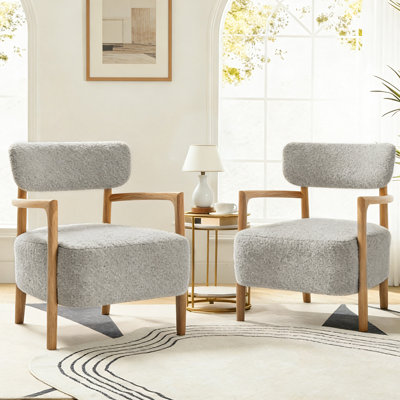 Chaise d'appoint 24,5 po Mid Century Boucle