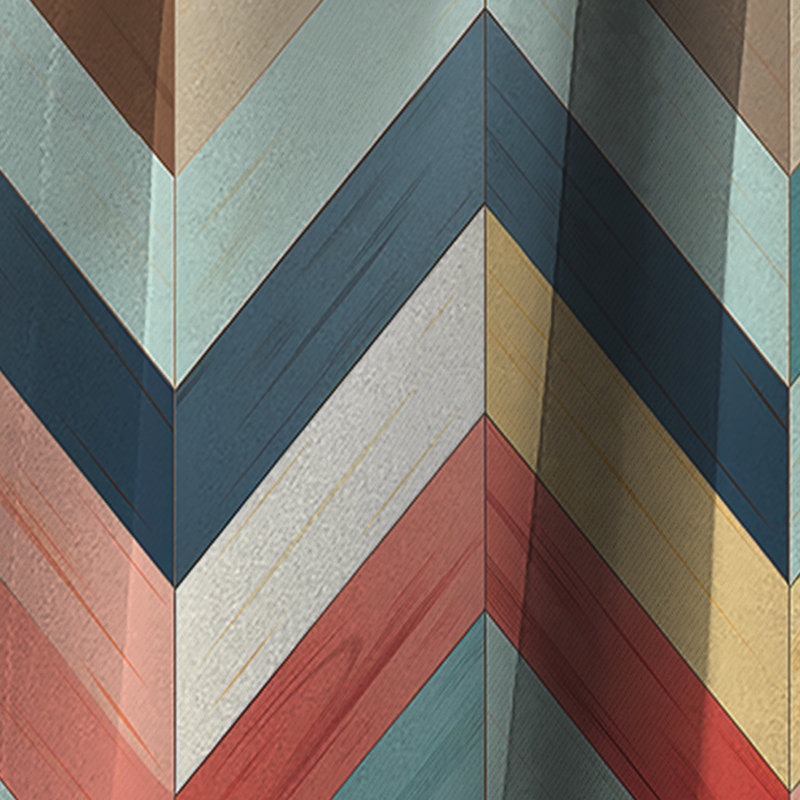 Rideau chevron occultant en velours Farmhouse Wood Board Chevron I - 1 panneau, L 52 po x L 95 po