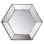 Magnifique miroir mural hexagonal de 21 po x 18 po à finition argentée, décoration intérieure pour salon, vestibule, miroir décoratif de chambre