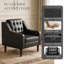 Ensemble de 2 fauteuils d'appoint en cuir synthétique pour salon-1003629685
