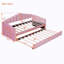 Lit de jour simple tapissier avec couchette, canapé-lit en velours avec ports USB, aucun sommier nécessaire, rose (ancien SKU HL000067AAH)
