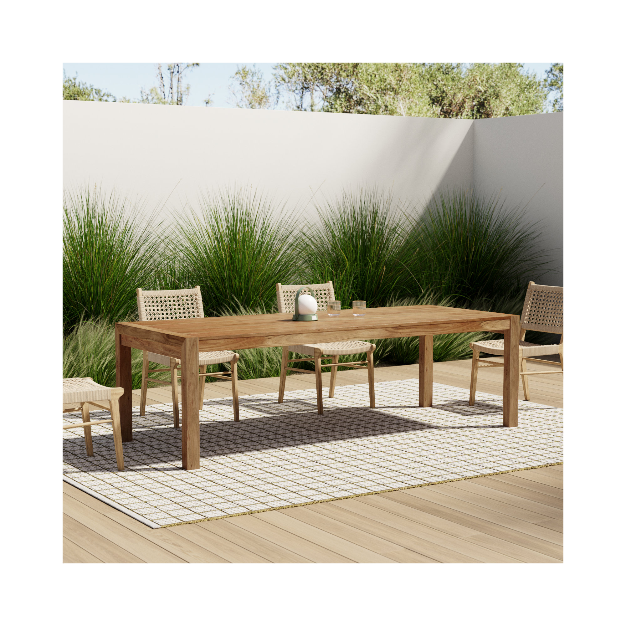 Uvita Teak Outdoor Dining Table, 38" W x 95" L x 29" H