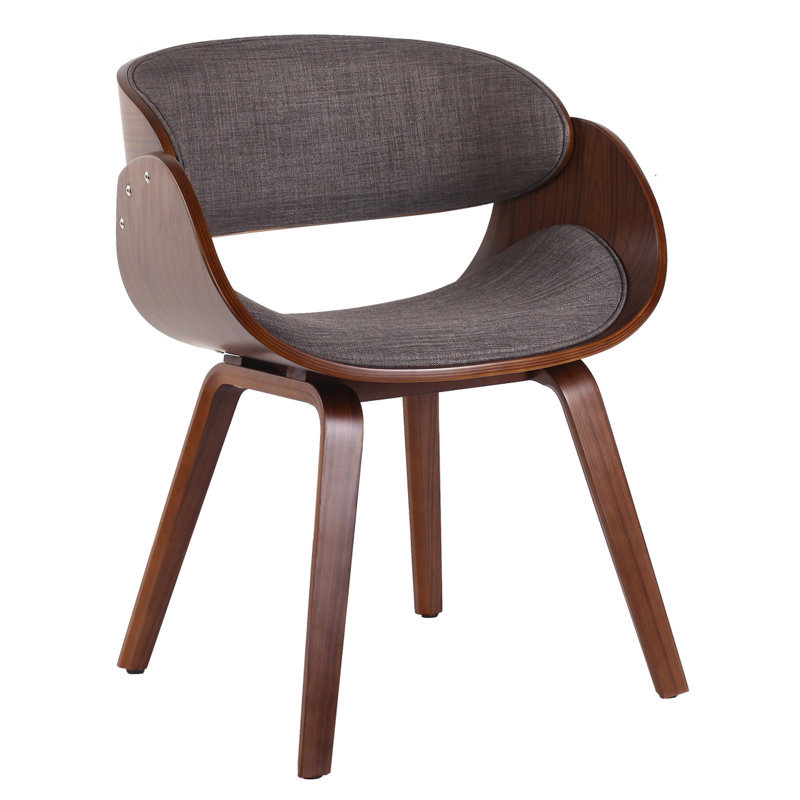 Chaise avec accoudoirs en polyester 22,8 po Tomlin, Mélange de polyester gris