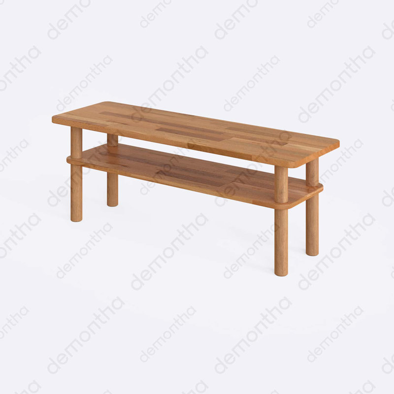 Table basse moderne Porto, table basse rectangulaire en bois de hêtre massif pour le salon, H 17,7 po x L 47,2 po x l 15 po