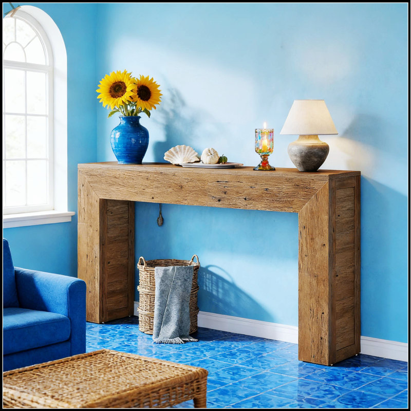 Practical Entry Table, Rustic Console Table With High-Strength Top And Industrial-Grade Sealed Surface For Durability And Easy Maintenance
