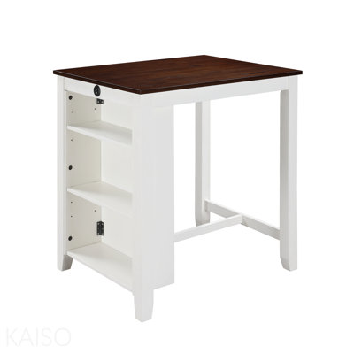 Table de salle à manger à hauteur de comptoir 36 po avec petits ports de chargement USB et tablettes