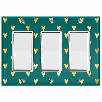 Patterned 3 - Gang Rocker Standard Wall Plate