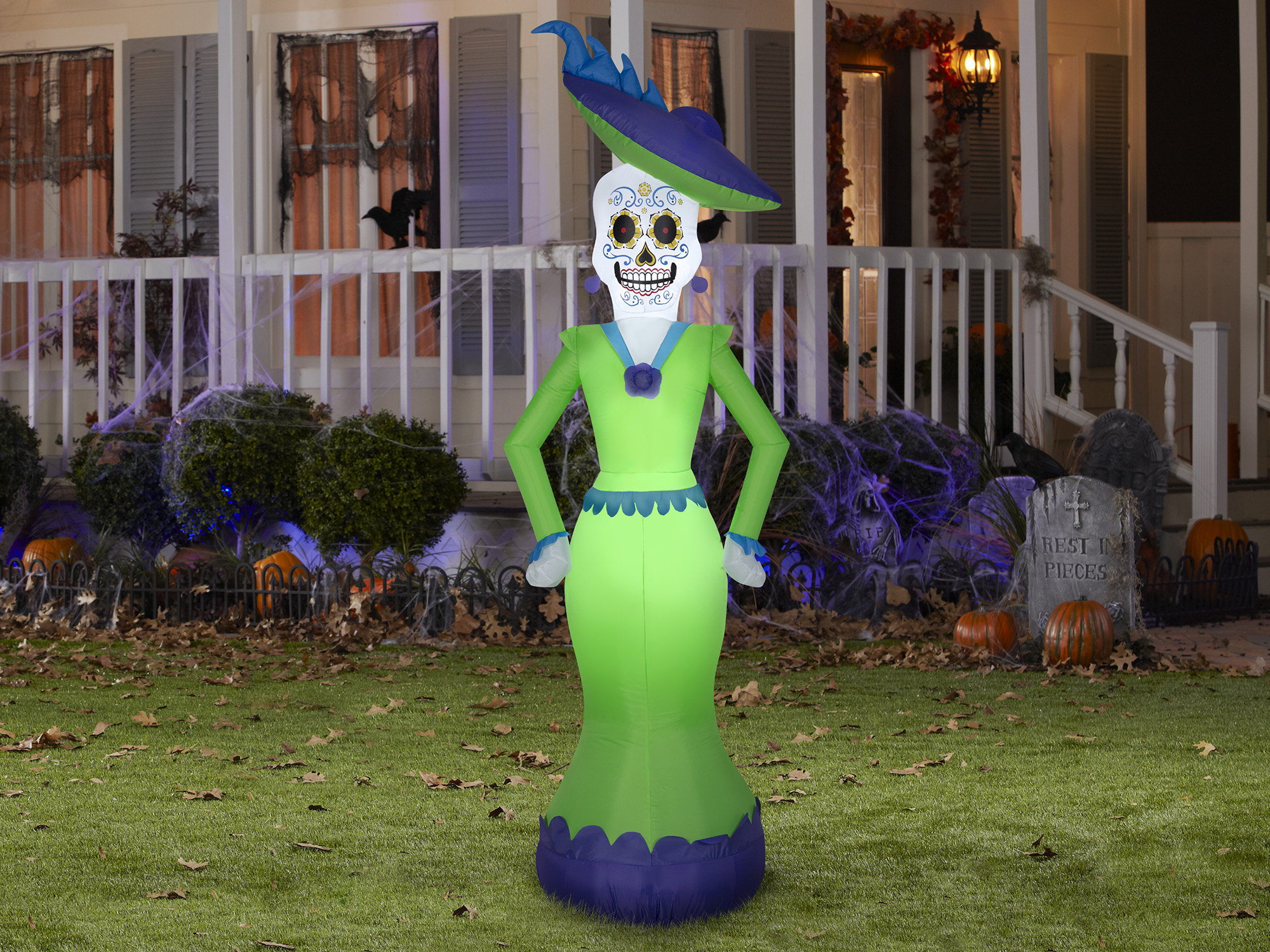 Gemmy Industries 7 Foot Day of the Dead Lady Light Up Halloween ...