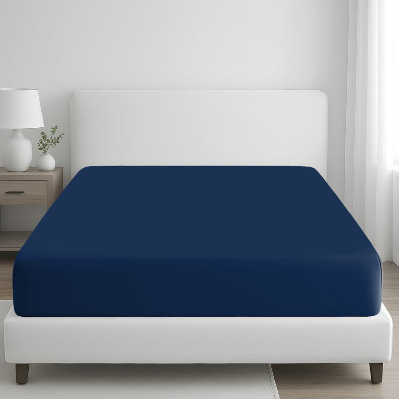 100% Cotton Flatweave Fitted Sheet, Double (4'6)
