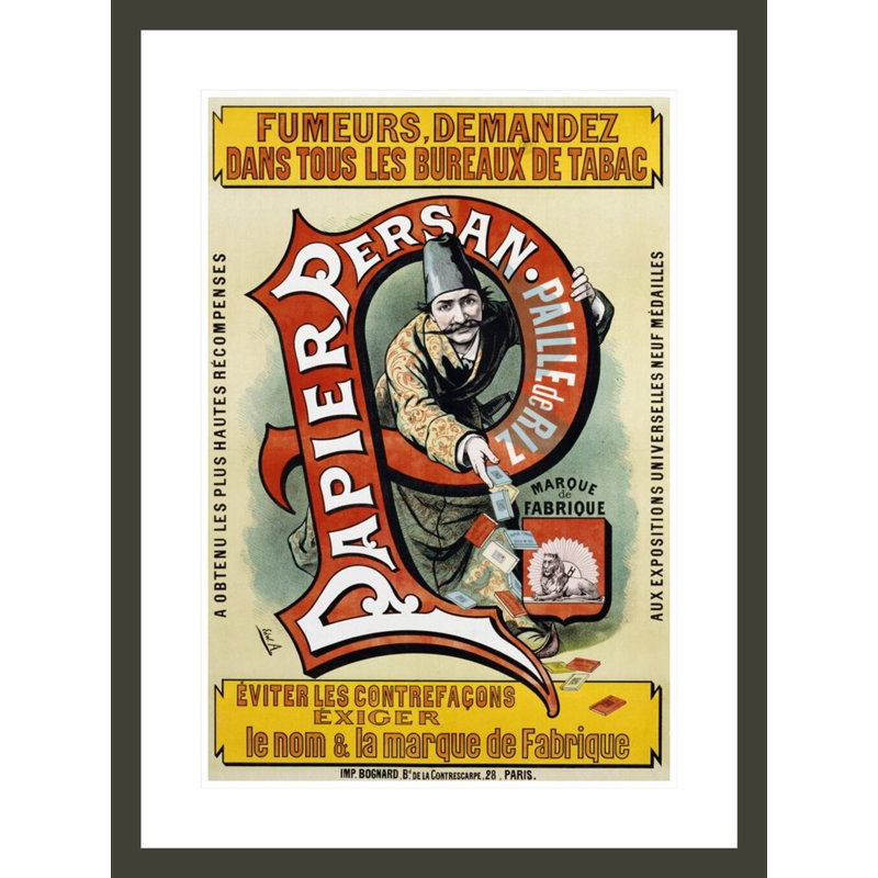 Papier Persan, affiche par Inconnu - Impression Giclée sur cadre, H 29,5 po x l 22,03 po
