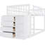 Lit simple superposé simple avec 4 tiroirs et 3 tablettes - teinte blanche pour un look frais et solide-593508979-593508981