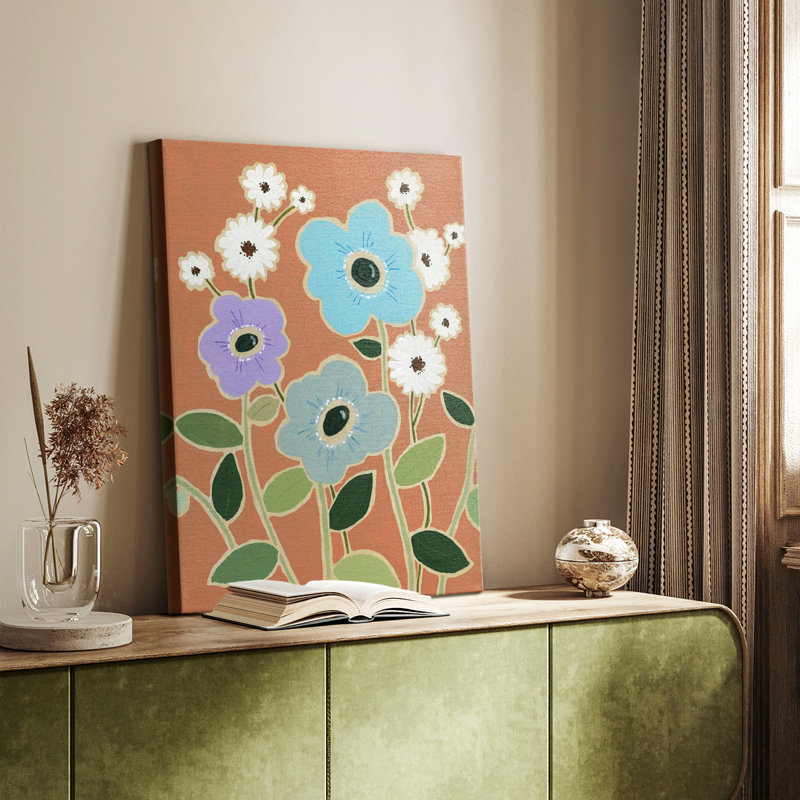 Woodblock Floral IV - Gallery Cavas