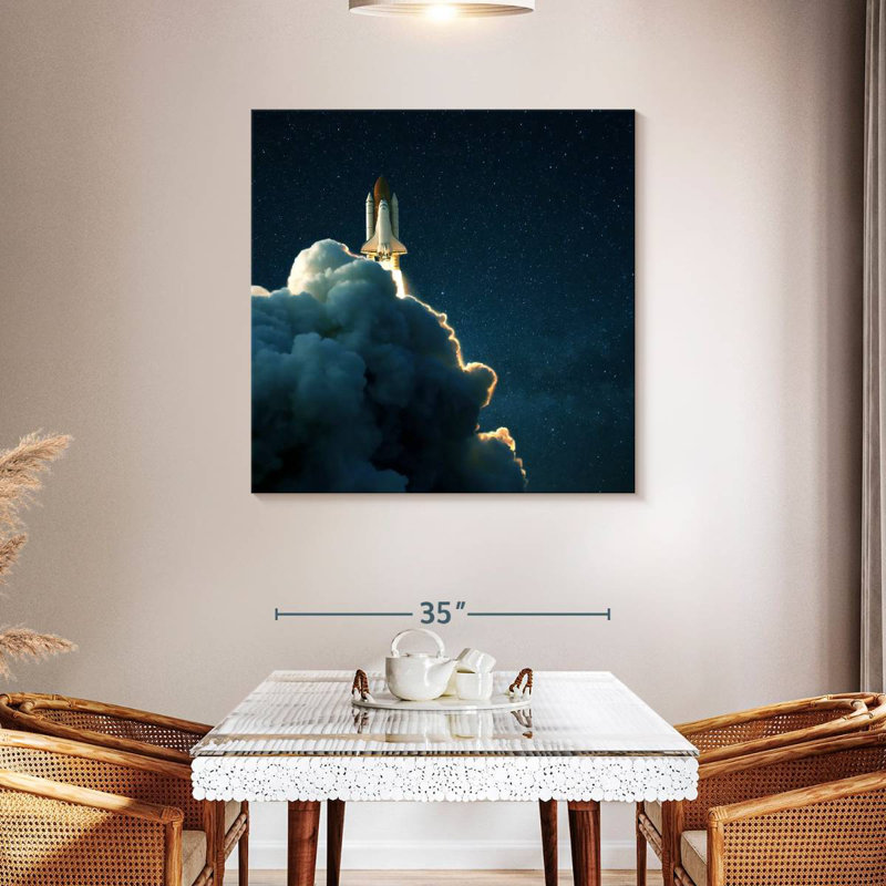 Oberle Starry Space Shuttle Launch, 39'' H x 39'' W
