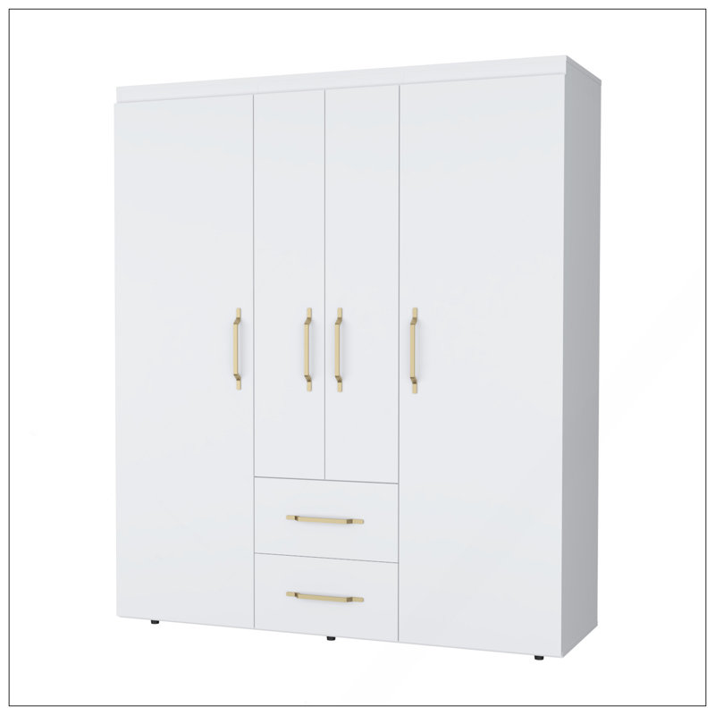 Armoire tout-en-un 2 portes Boyden, Blanc