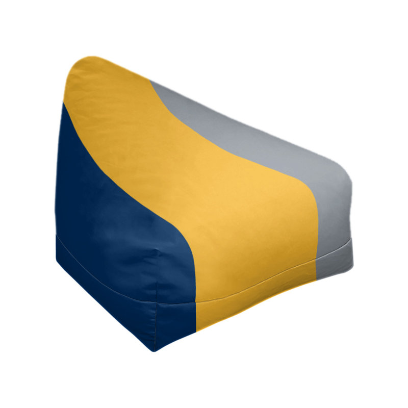 Bean Bag Cover, 30" H x 27" W x 2" D, Navy Blue/Gold/Silver