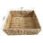 3 Tier Hardwood Frame Grocery Storage Organizer Rack, Light Oak, 3 Woven Water Hyacinth Baskets