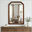 Miroir rectangulaire en bois massif avec coins arrondis en noyer noir (24 x 36)-130055237-130055238