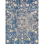 Tapis bleu / beige en rayonne et en laine noué à la main