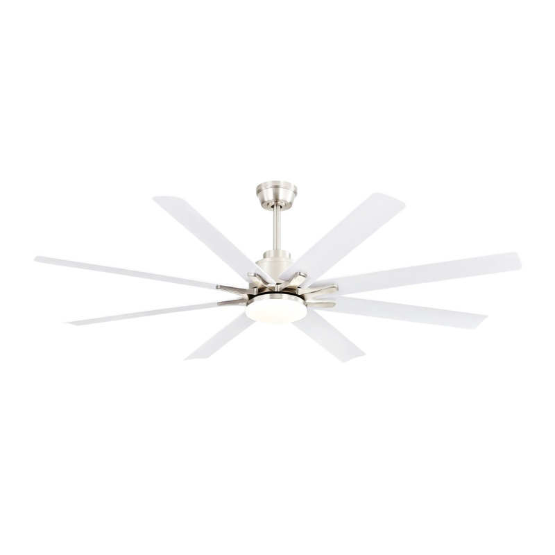 66 Inch Low Profile Ceiling Fan With Dimmable Lights And Smart Remote Control 6 Speed Reversible Noiseless DC Motor For Indoor