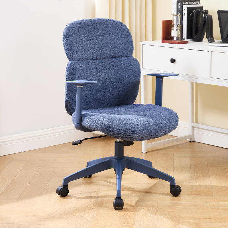 Chaise ergonomique rembourrée en chenille pour la maison / le bureau, Bleu